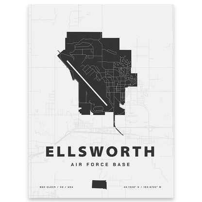 Ellsworth Air Force Base Map Print