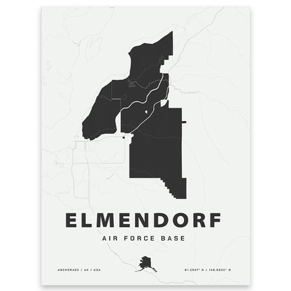 Elmendorf Air Force Base Map Print