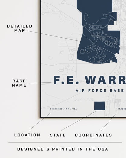 F.E. Warren Air Force Base Map Print