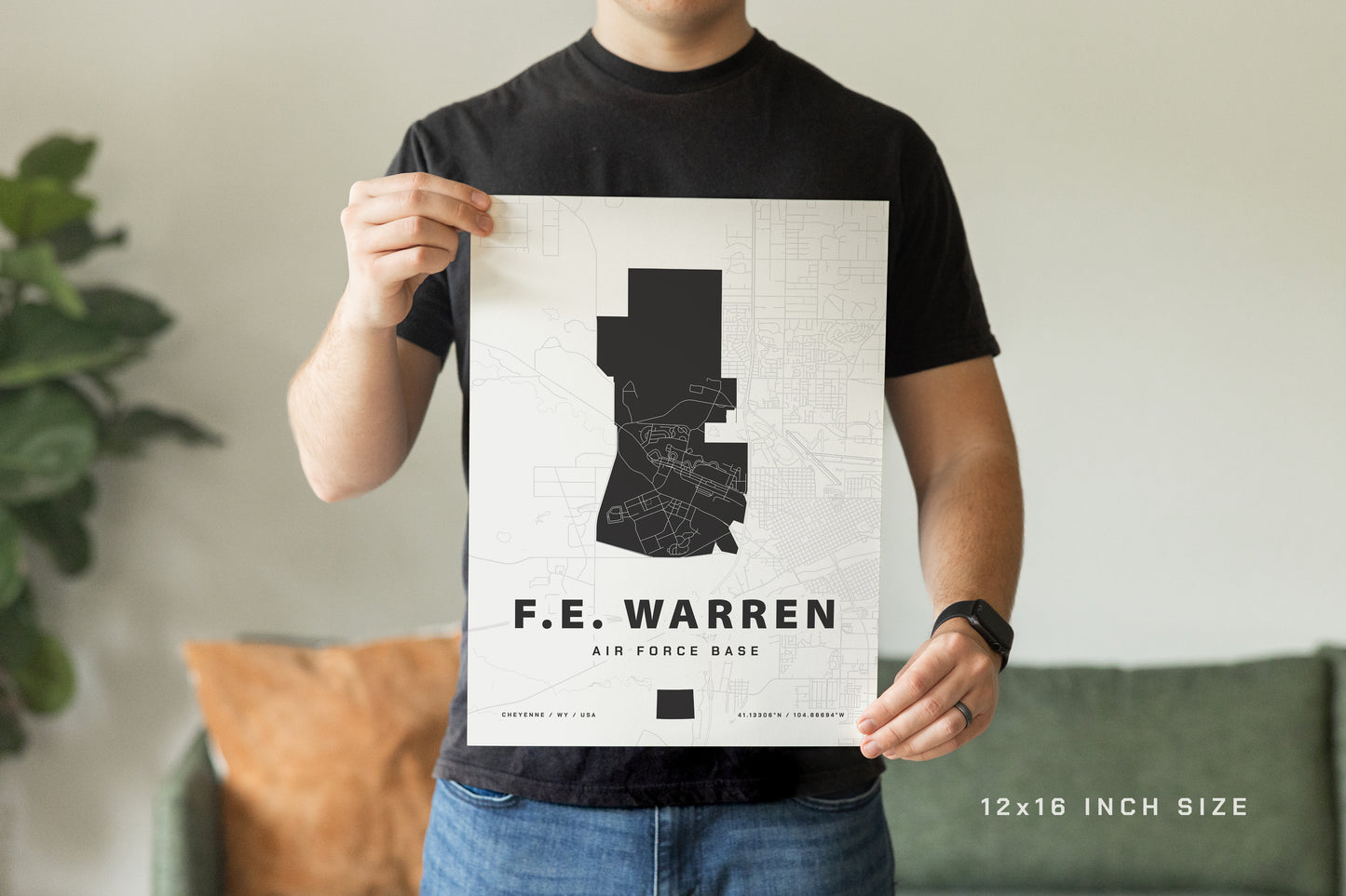 F.E. Warren Air Force Base Map Print