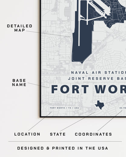 NAS JRB Fort Worth Map Print