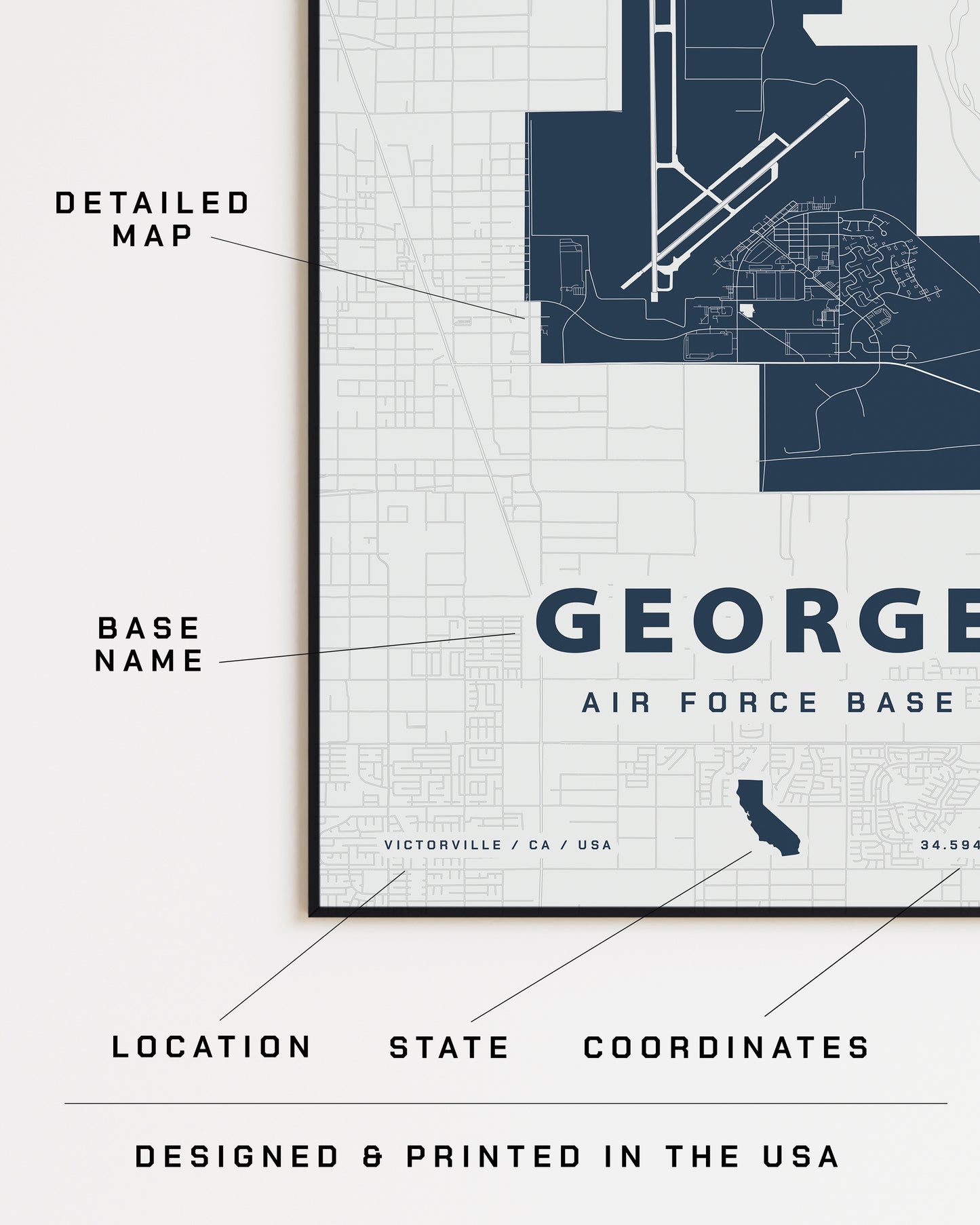 George Air Force Base Map Print