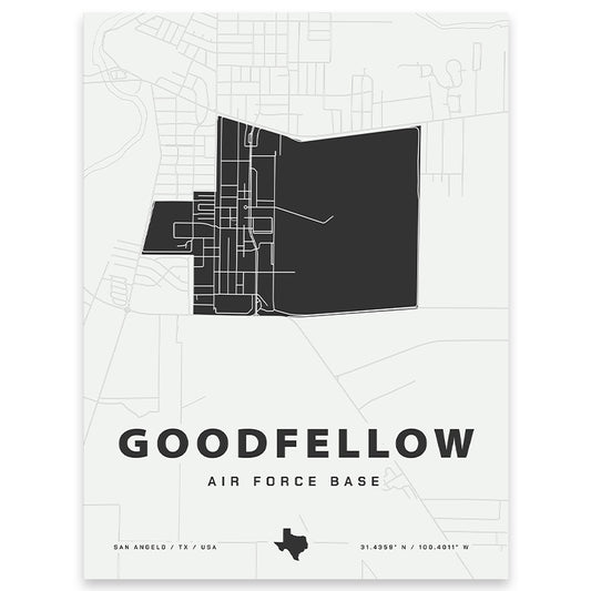 Goodfellow Air Force Base Map Print