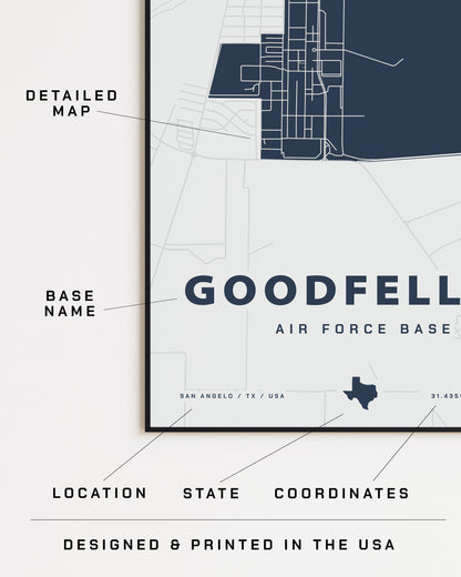 Goodfellow Air Force Base Map Print