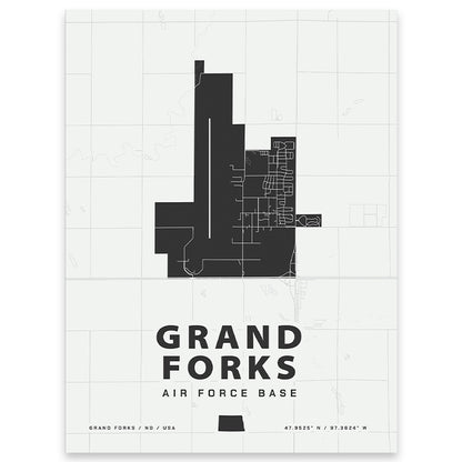 Grand Forks Air Force Base Map Print