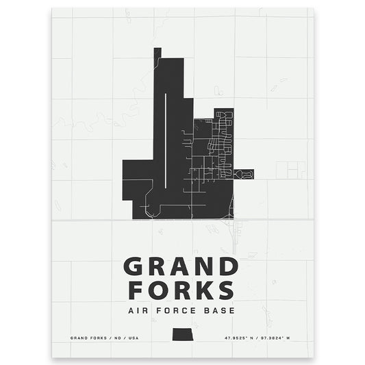 Grand Forks Air Force Base Map Print