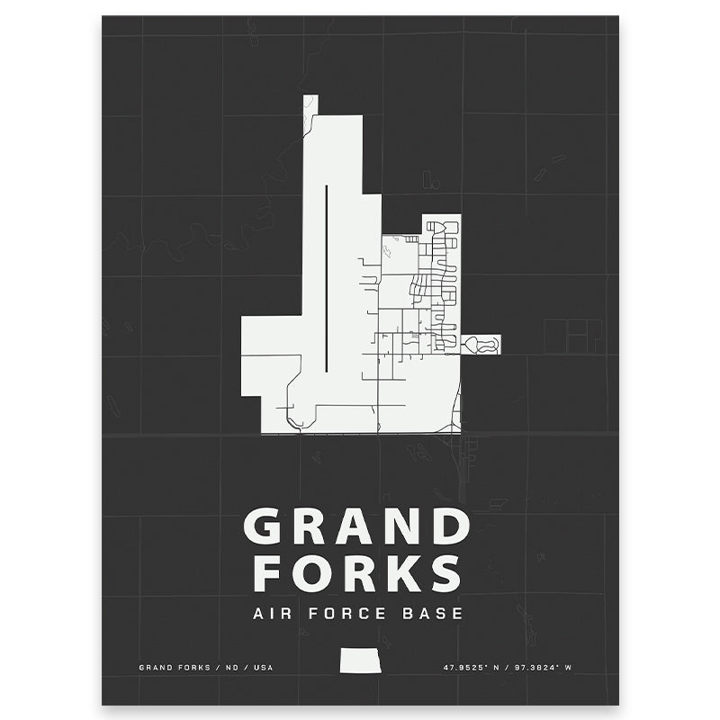 Grand Forks Air Force Base Map Print