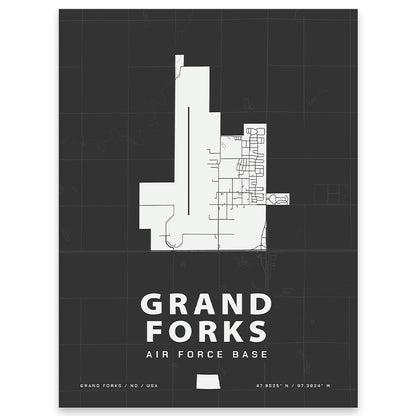 Grand Forks Air Force Base Map Print
