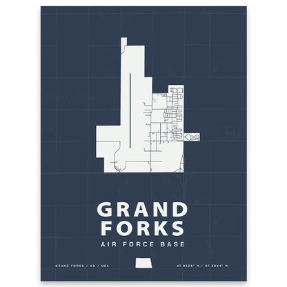 Grand Forks Air Force Base Map Print