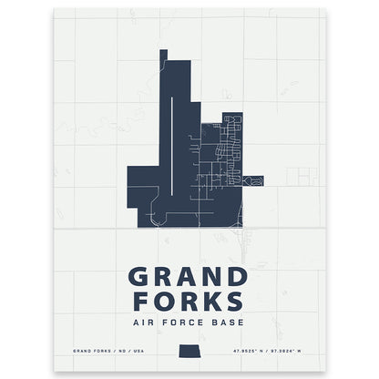 Grand Forks Air Force Base Map Print