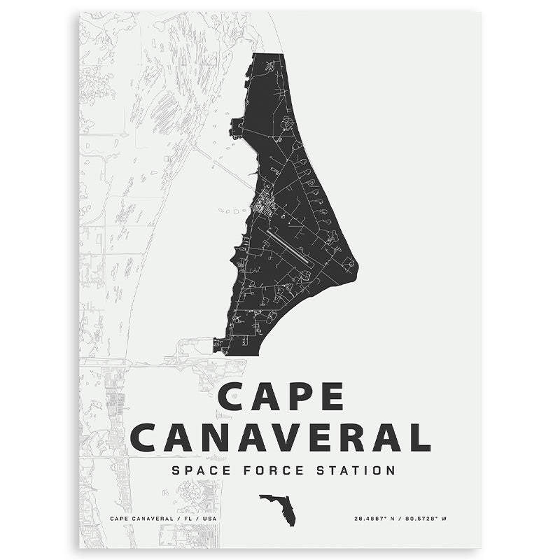 Cape Canaveral Space Force Station Map Print