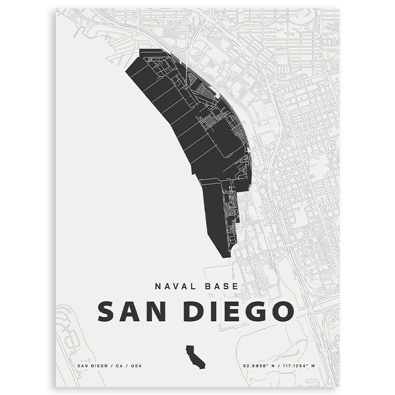 Naval Base San Diego Map Print