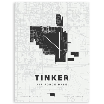 Tinker Air Force Map Print