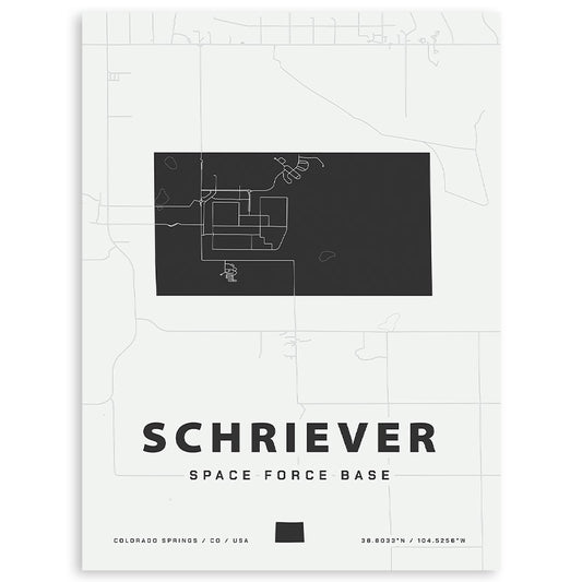 Schriever Space Force Base Map Print