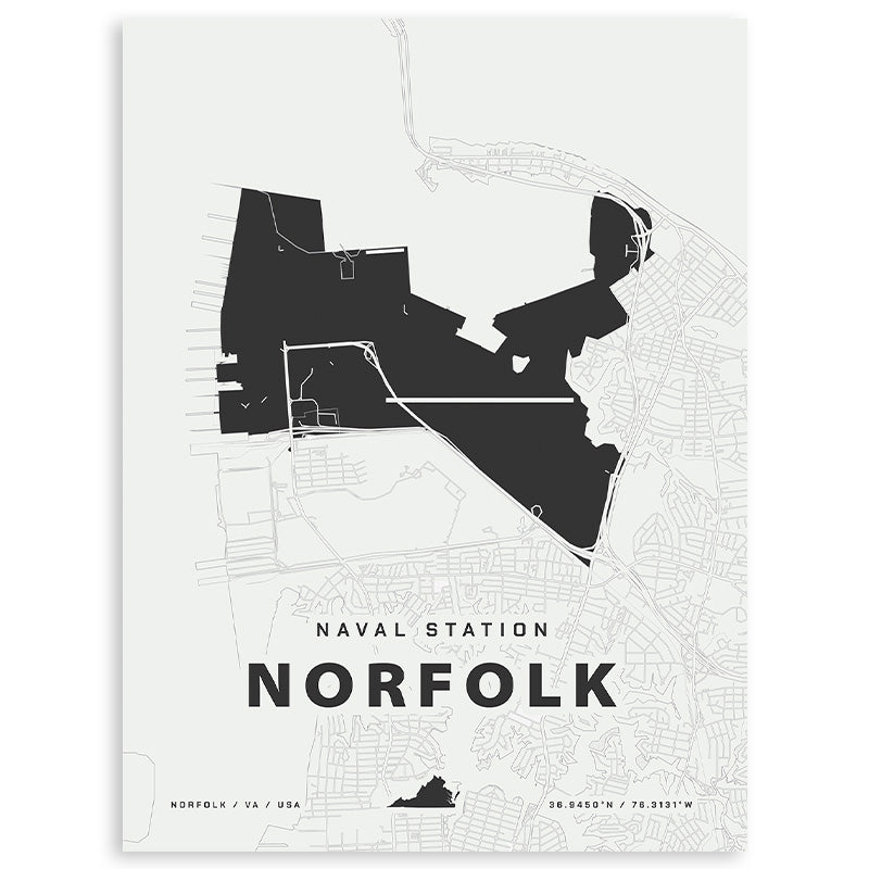 Naval Station Norfolk Map Print