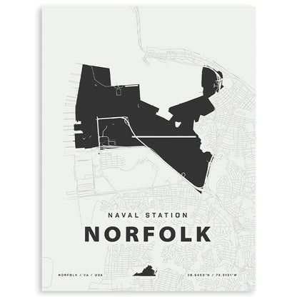 Naval Station Norfolk Map Print