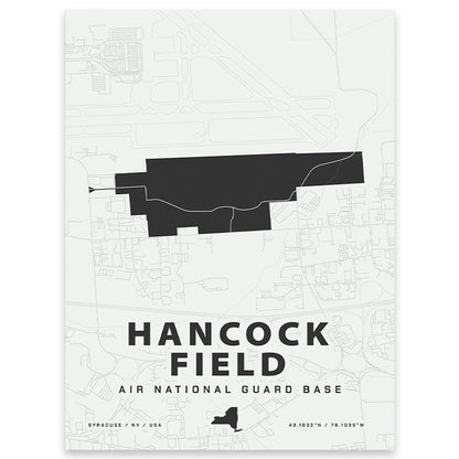 Hancock Field Air National Guard Base Map Print