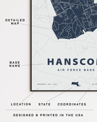 Hanscom Air Force Base Map Print