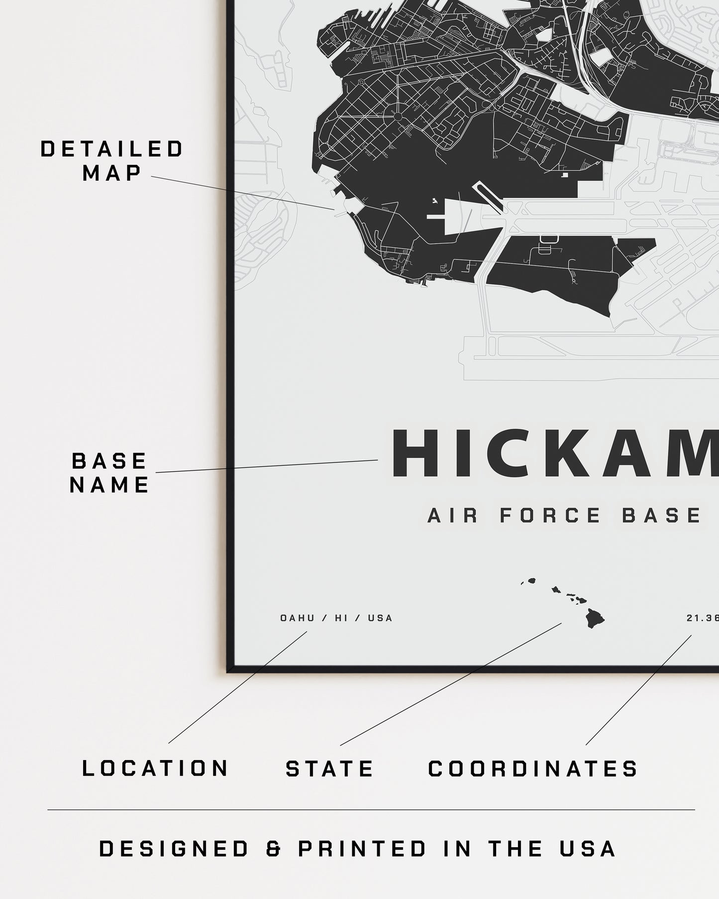 Hickam Air Force Base Map Print