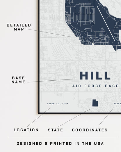 Hill Air Force Base Map Print