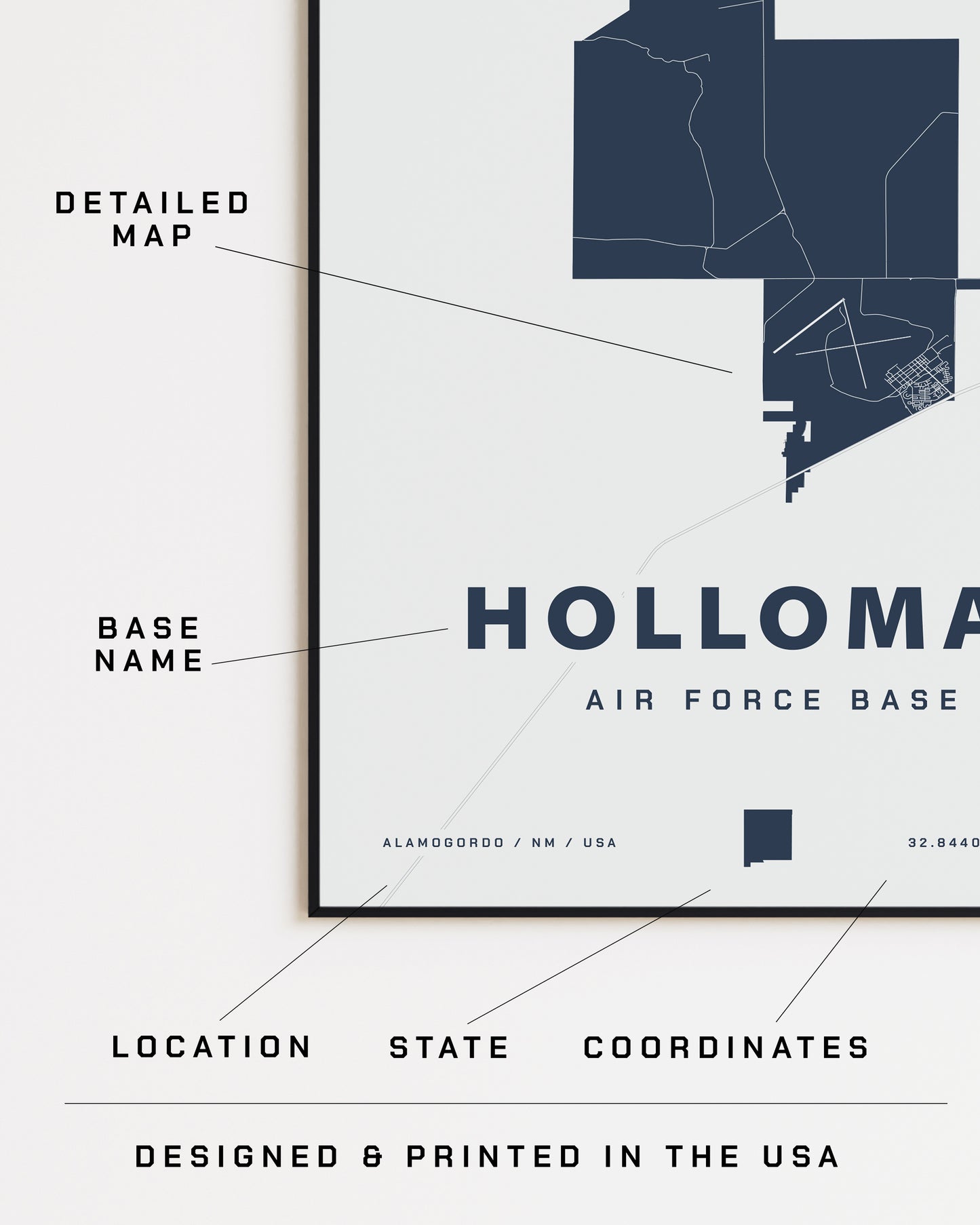 Holloman Air Force Base Map Print