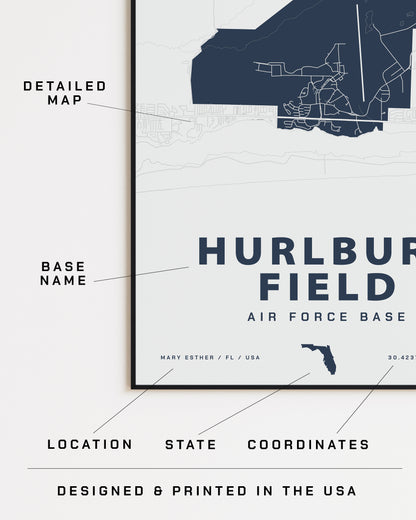 Hurlburt Field Air Force Base Map Print