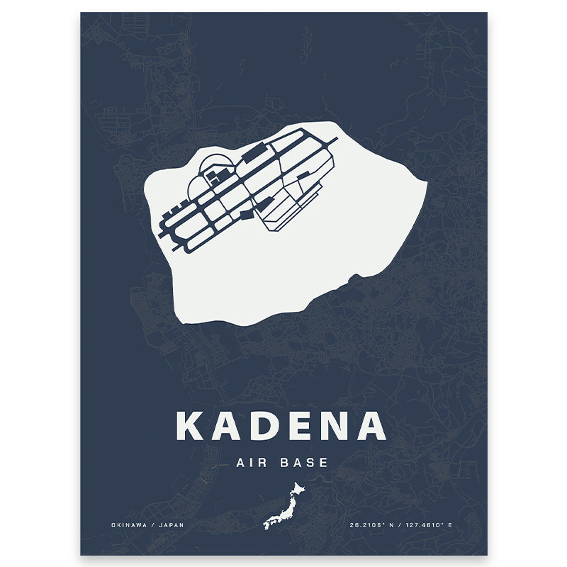 Kadena Air Base Map Print