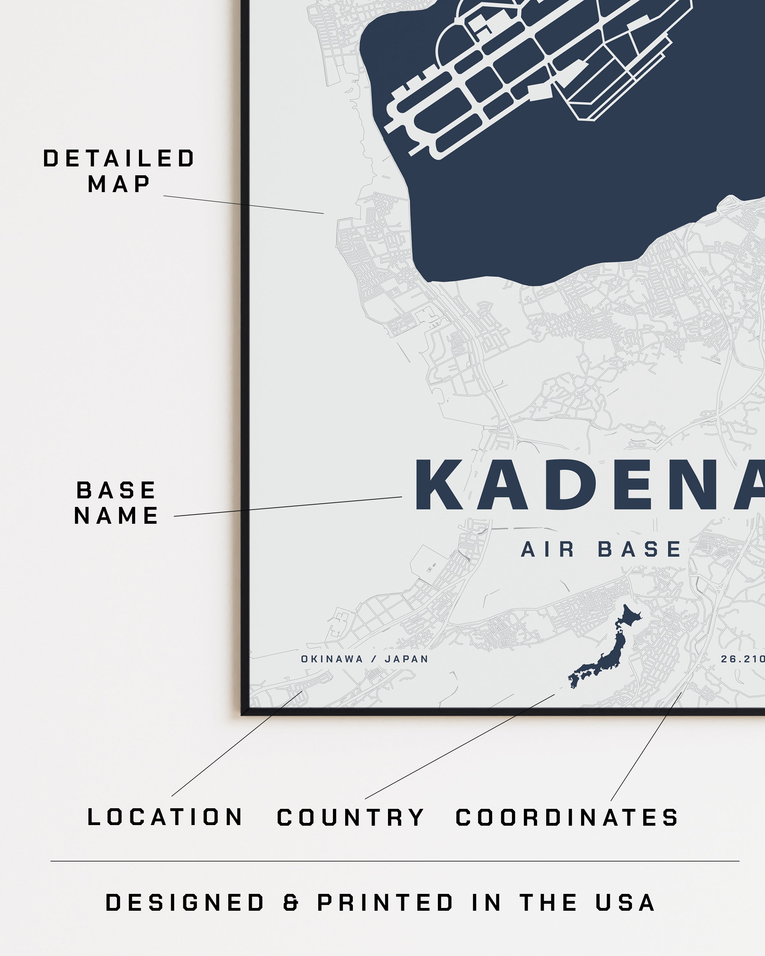 Kadena Air Base Map Print