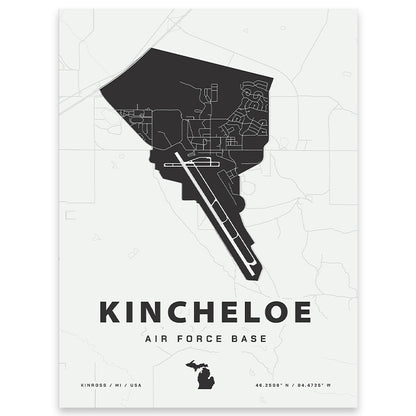 Kincheloe Air Force Base Map Print