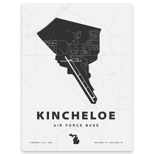 Kincheloe Air Force Base Map Print
