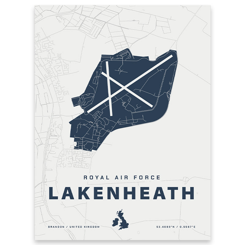Royal Air Force Lakenheath Base Map Print