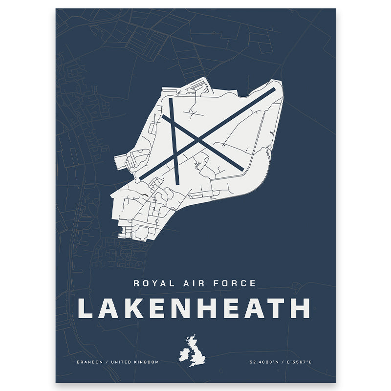 Royal Air Force Lakenheath Base Map Print