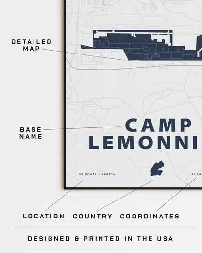 camp lemonnier africa Camp Lemonnier Map Print