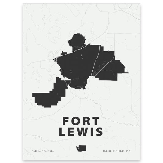Fort Lewis Map Print