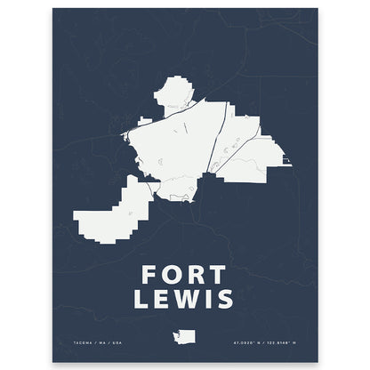 Fort Lewis Map Print