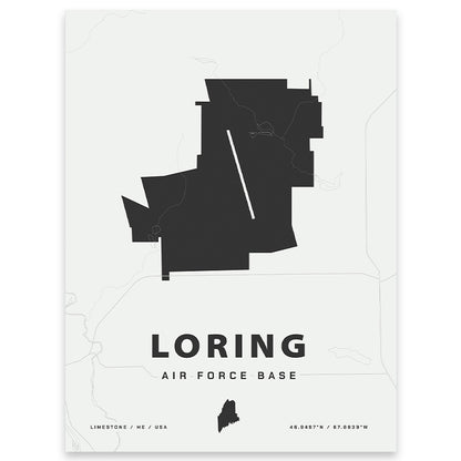 Loring Air Force Base Map Print