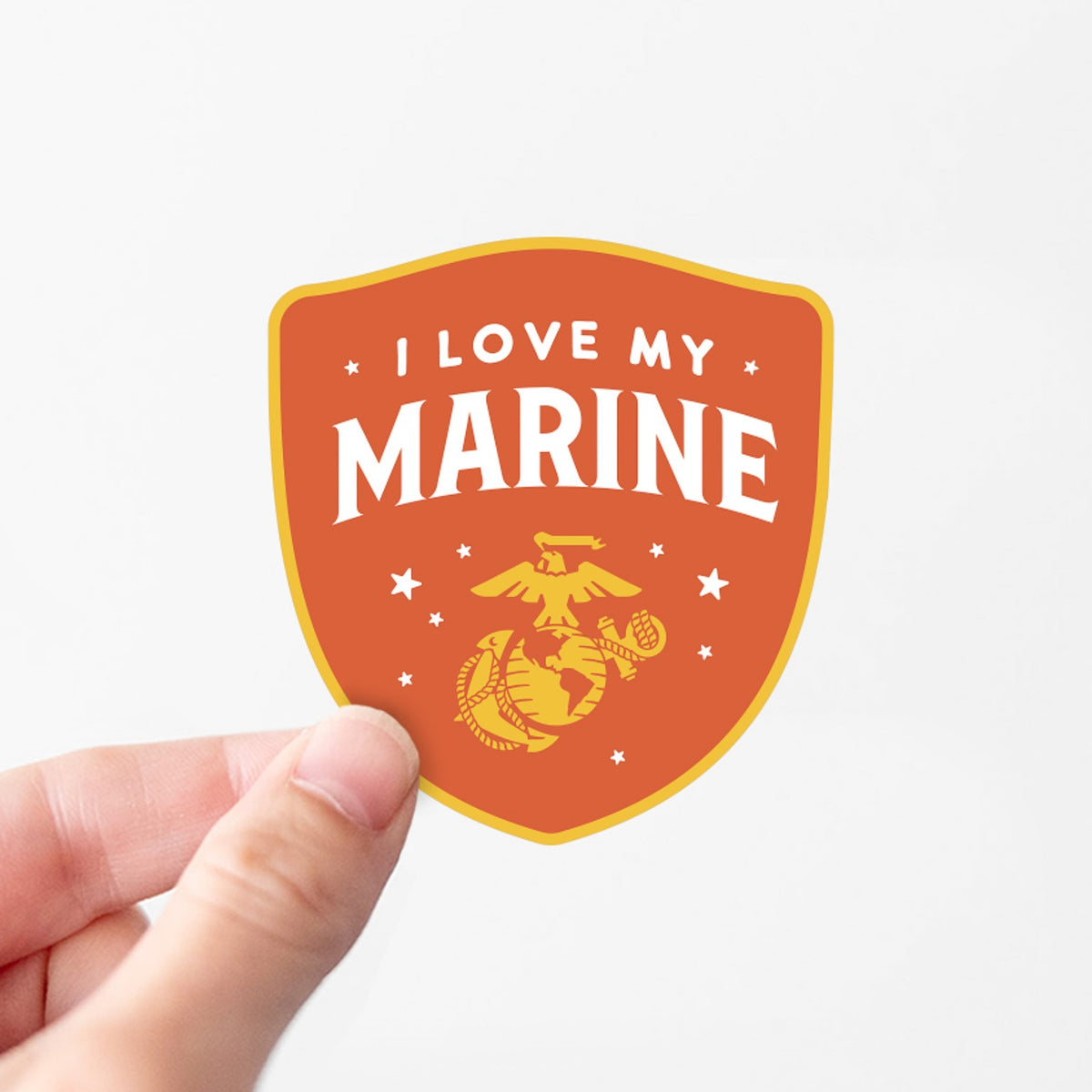 I Love My Marine Sticker