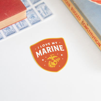 I Love My Marine Sticker