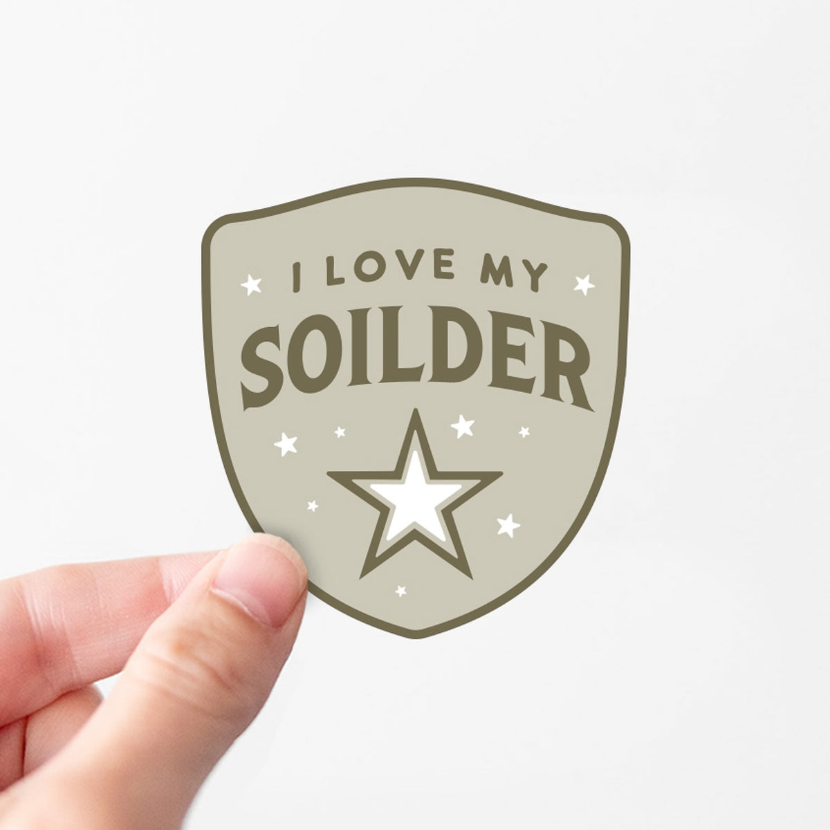 I Love My Soilder Sticker