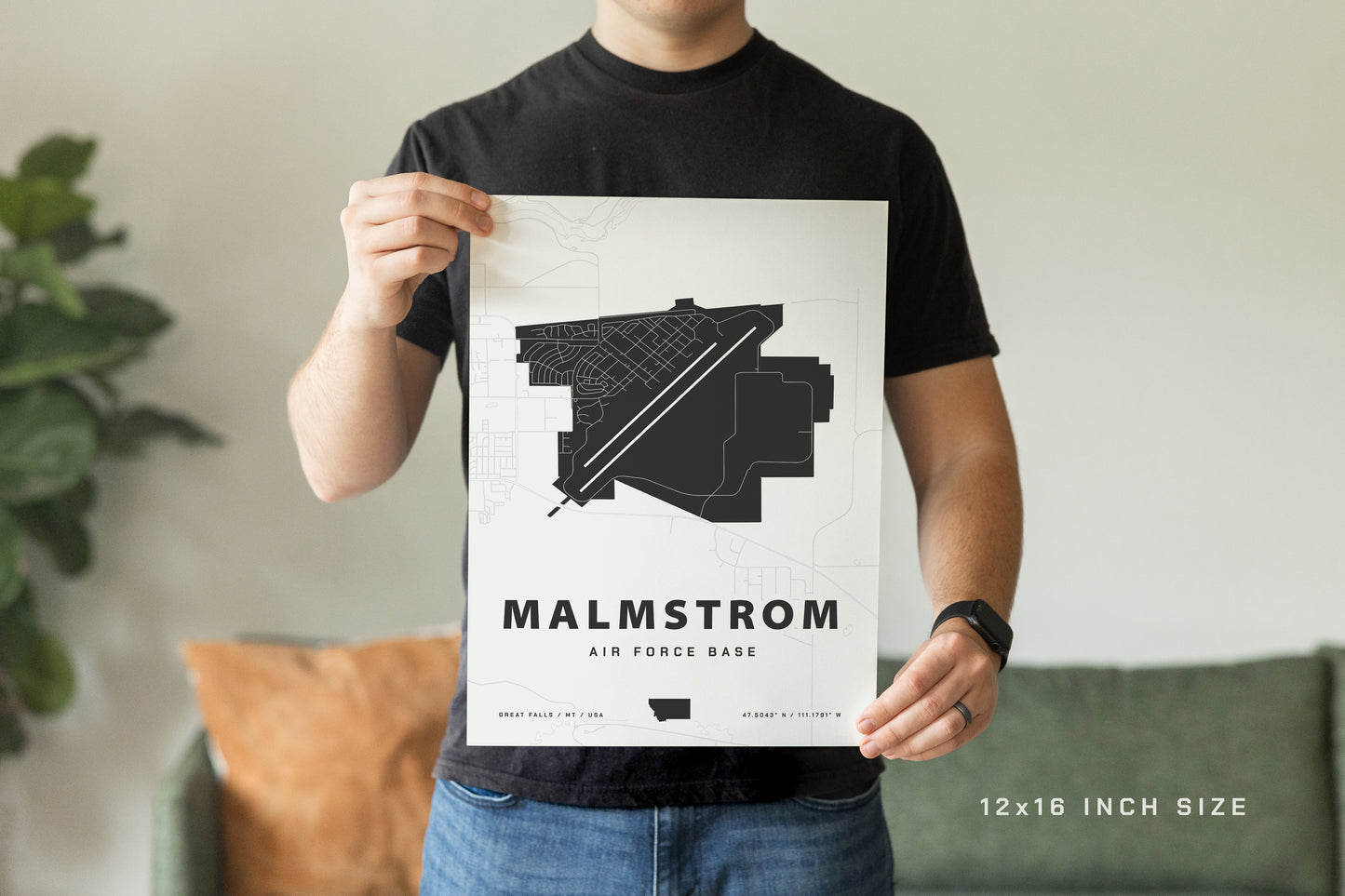 Malmstrom Air Force Base Map Print