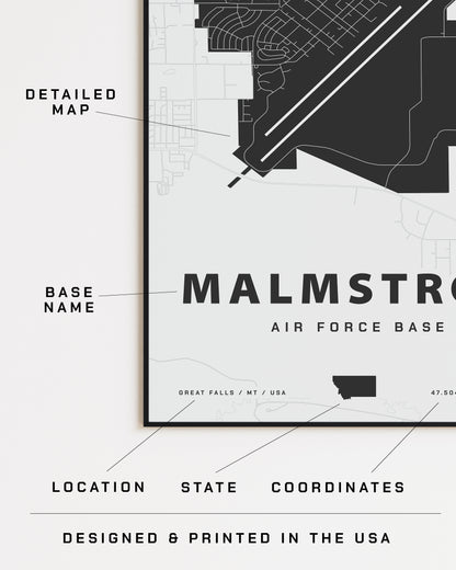 Malmstrom Air Force Base Map Print