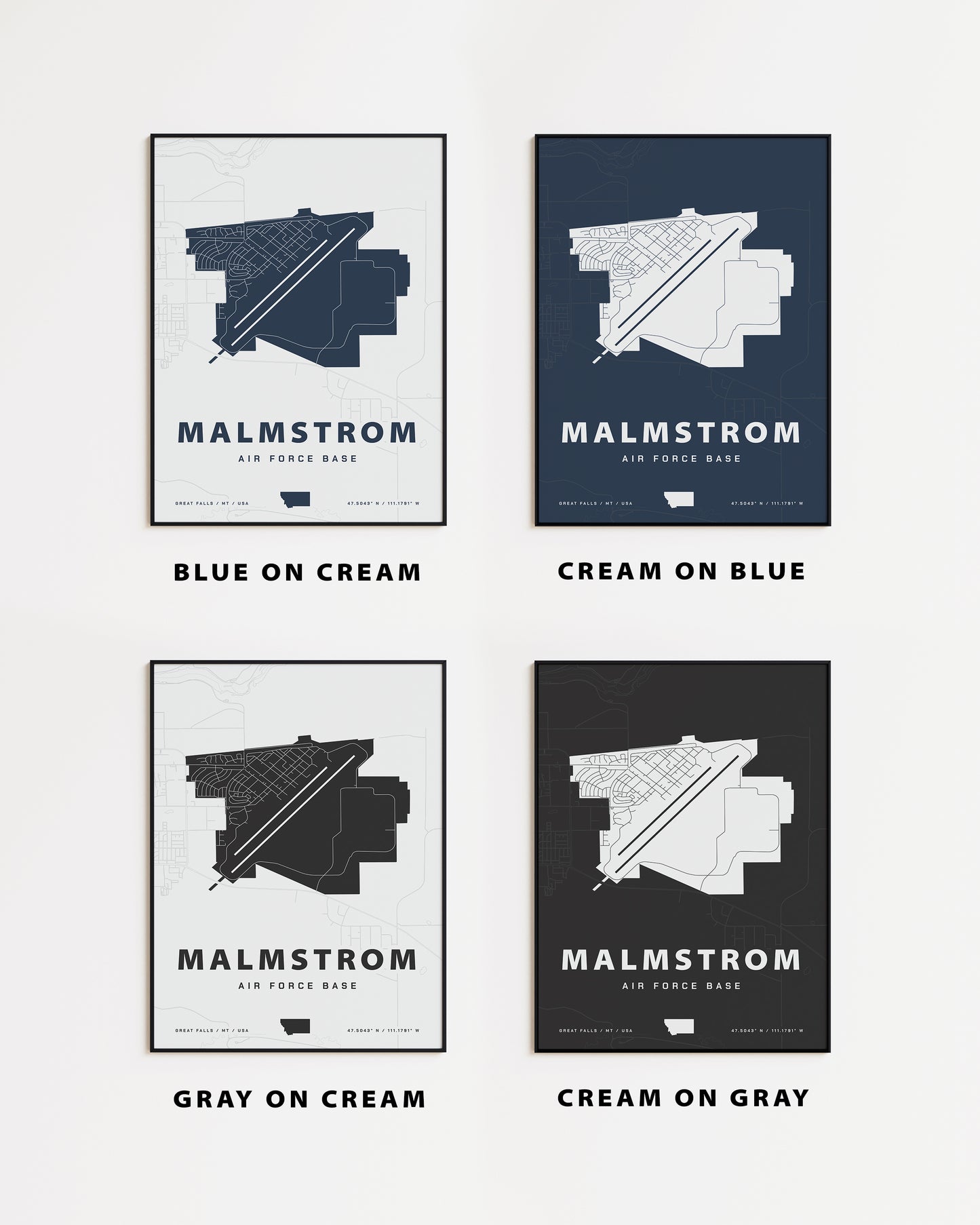 Malmstrom Air Force Base Map Print