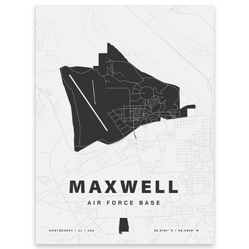 Maxwell AFB Map Print | Home Base Maps