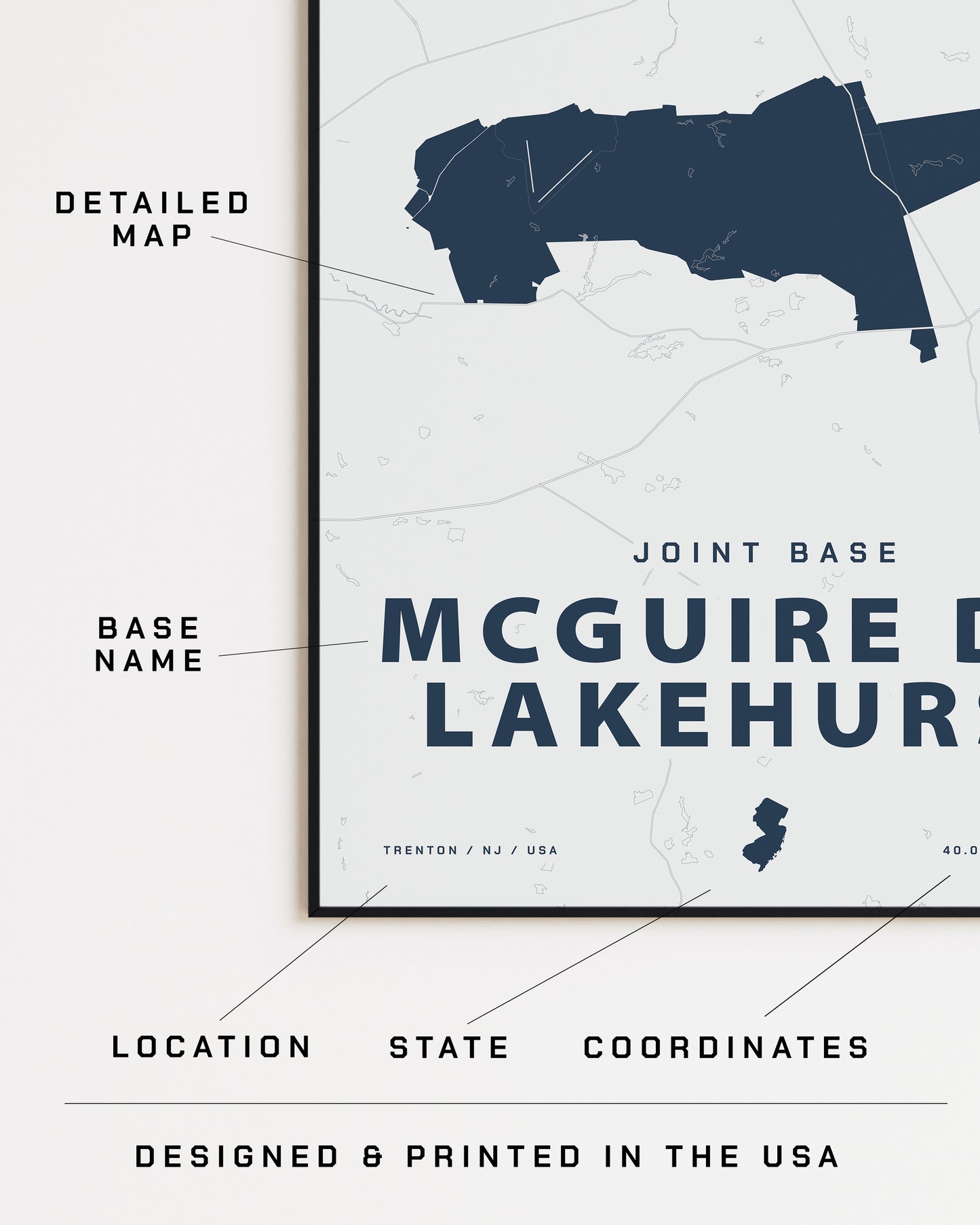 Joint Base McGuire Dix Lakehurst Map Print