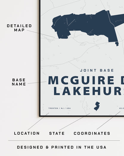 Joint Base McGuire Dix Lakehurst Map Print