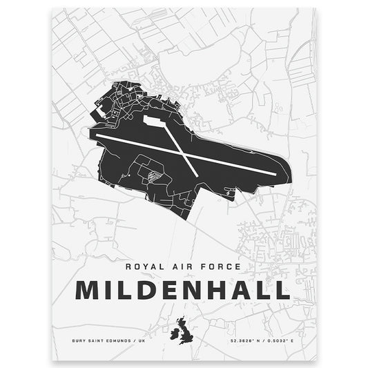 Royal Air Force Mildenhall Map Print