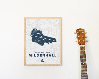 Royal Air Force Mildenhall Map Print