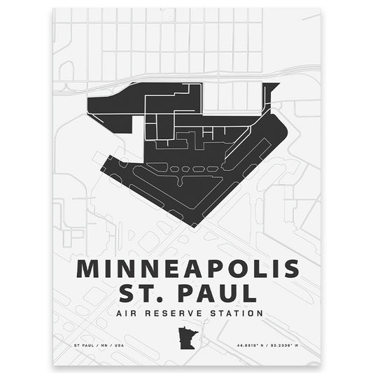 Minneapolis St. Paul Air Reserve Station Map Print