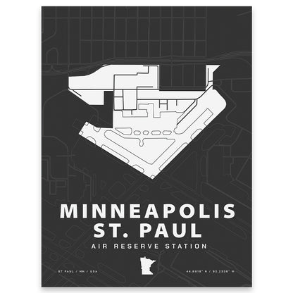 Minneapolis St. Paul Air Reserve Station Map Print