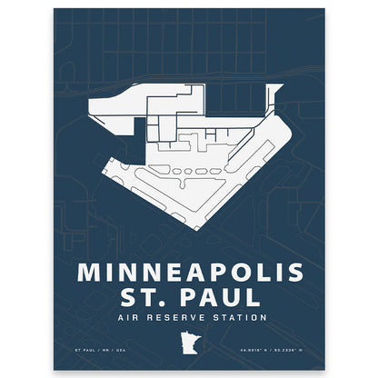 Minneapolis St. Paul Air Reserve Station Map Print